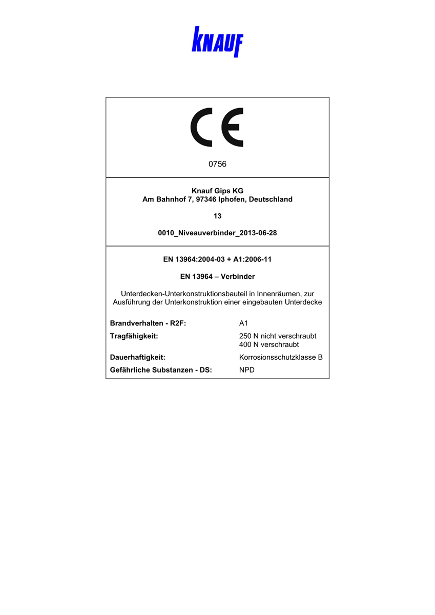 Knauf Niveauverbinder für CD-Profil 60/27