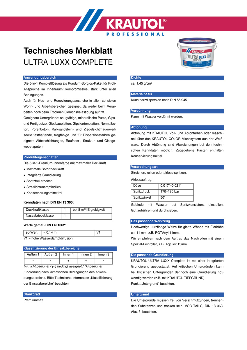Krautol Ultra Luxx Complete Innenfarbe