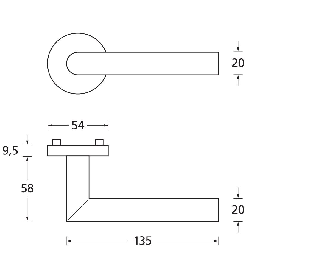 Gebhardt Drückergarnitur Slidebloc® light Form 1106 BB-Garnitur